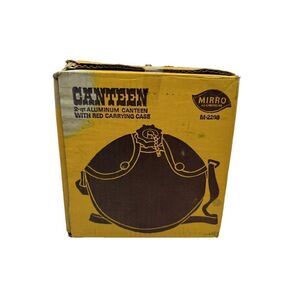Vintage Mirro Canteen 2 QT Aluminum With Red Carrying Case‎ M-2298 Original Box